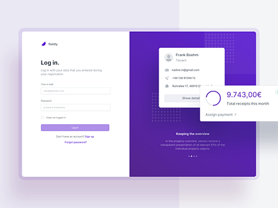 🔑 Log in Exploration app clean desktop forgot password key log in login login data minimal onboarding pagination property management register sign in sign up sign up page ui user ux web