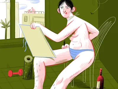Young Woman Drawing character fomo girl history illustration photoshop quarantine stayhome