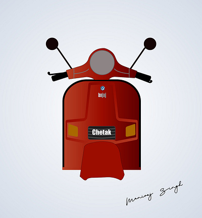 Bajaj Chetak adobe illustrator branding graphic graphicdesign sketch visual artist
