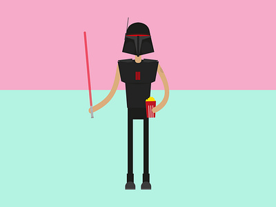 MaskOn - The new normal adobe black blue charachter darthvader design illustraion lightsaber pink popcorn red starwars vector