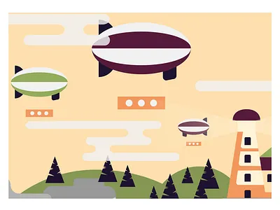 Airships airship artwork beer branding branding brewery clouds design digitalart graphic design illustration lighthouse trees vector vector illustration