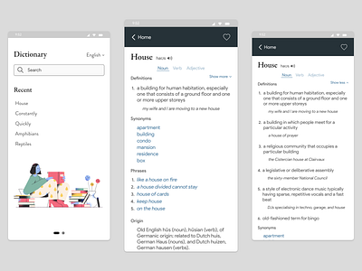 Dictionary dictionary mobile app uidesign uiux