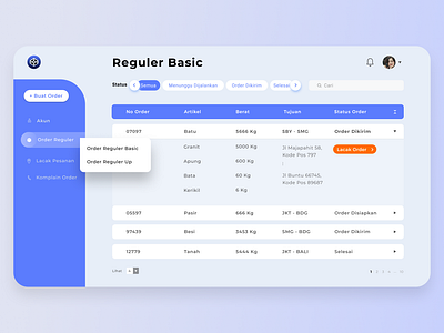 Exploration - Logistic Dashboard UI app b2b blue bright daily ui dashboad dashboard app dashboard design dashboard ui data design flat fun information logistic minimal ui ux