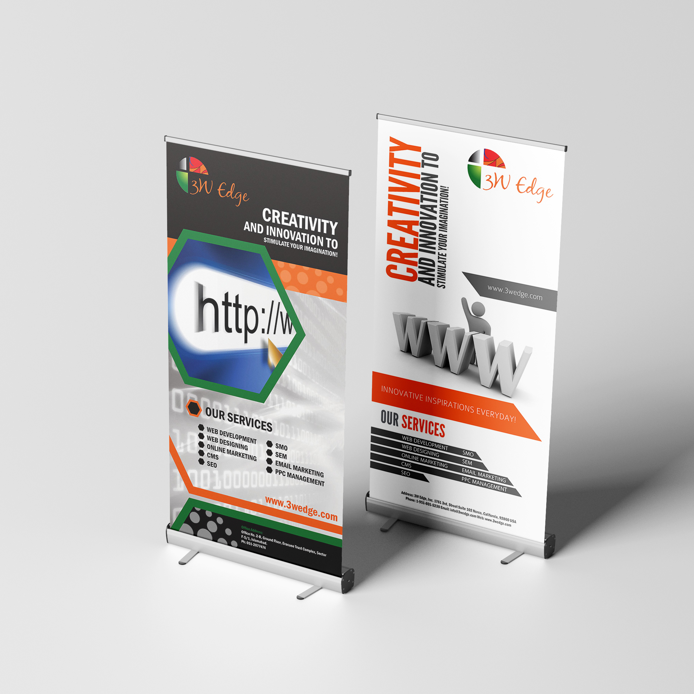 3W Edge Roller Banner 3w edge roller banner banner branding graphic design saas