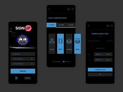 Meeting Room App UI app design meeting room ui design ux design
