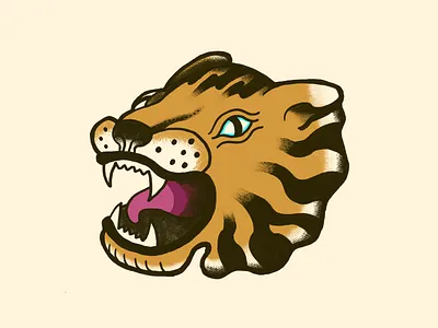 Tiger flash hand drawn illustration ps tiger
