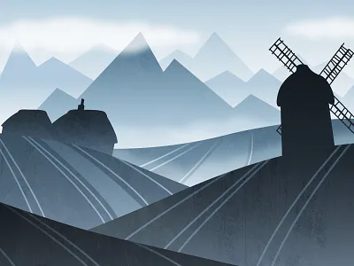 Foggy morning illustration vector