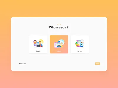 Daily UI Challenge #064 - Select User Type coach daily ui daily ui 64 daily ui challenge design desktop parent plan student subscribe ui ui design user user type web