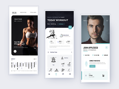 Fitness Mobile Application | FitBuddy app design cuberto fitness mobile app innovative design minimal mobile mobile ui profile statistics trainer profile ui ui ux uidesign uiux user interface design ux vector video player web workouts