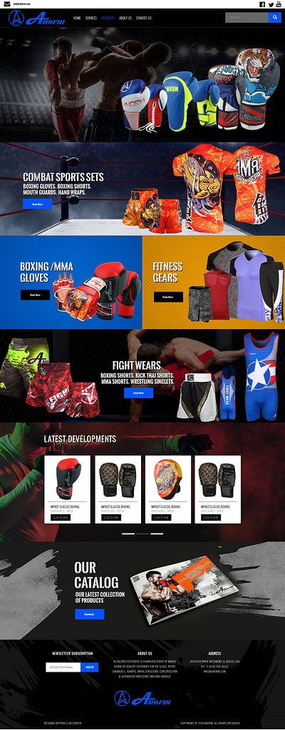 Anorm Sports UI Design photoshop psd template theme design ui design ux design web design website