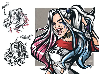 Harley Quinn Concept animation character character design comics comics art comics character dc dc comics design game illustration girls harley quinn illustration marvel marvel comics