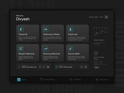 Fitness gym Interface fitness gym interactive interface treadmill