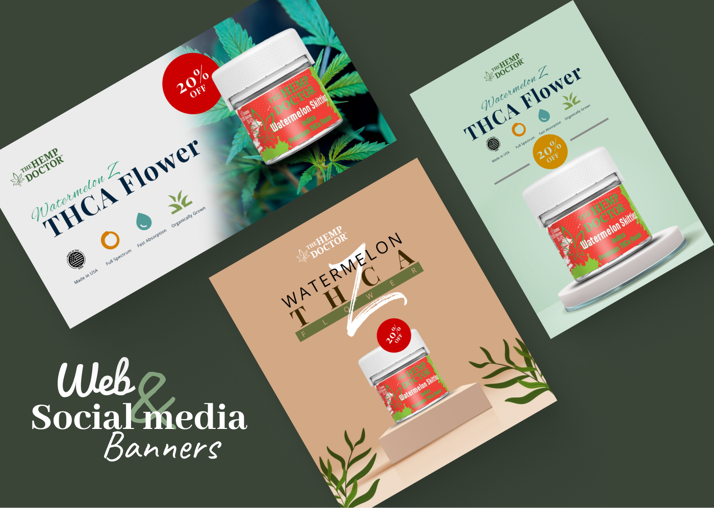 The Hemp Doctor | Social Media | Web Banners branding logo photoshop psd template socialmedia theme design ui design ux design web design website