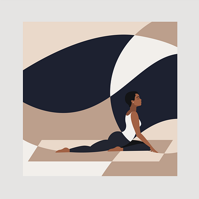 Lockdown Activities - Yoga color blocking illustration melanin vector illustration yoga yoga pose