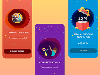 Congrats! achievement app badgedesign badges celan congrats discount ios reward ui ux