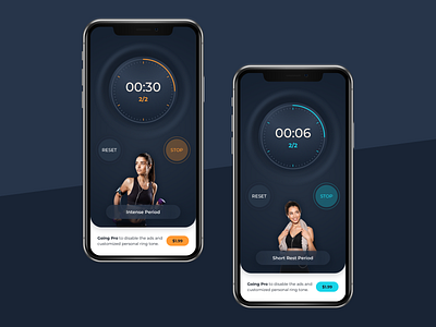 Fitness timer interface design app app design countdown countdown timer dark app dark theme design fitness fitness app interface scale sketch timer timer app ui ui design workout workout app