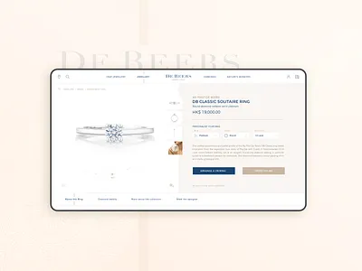 Jewellery store - engagement ring configurator diamond ring diamonds jewellery jewelry luxury brand luxury design mobile app mobile ux online store progressive web app pwa shop app shop assisting app store web app web design website design