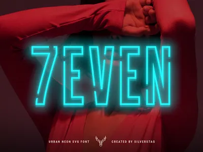 7EVEN SVG - Urban Neon Font Pack font pack neon neon effect neon font neon fonts neon outline outline outline font outline font pack outlined