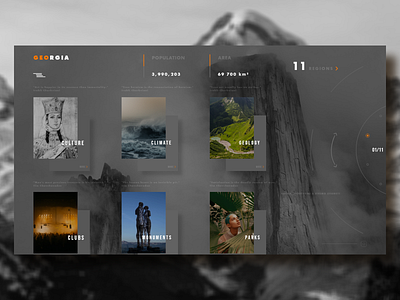 Georgia climate clubs culture dribbble geology monuments mountains parks places significa tourism ui ux visit webdesign