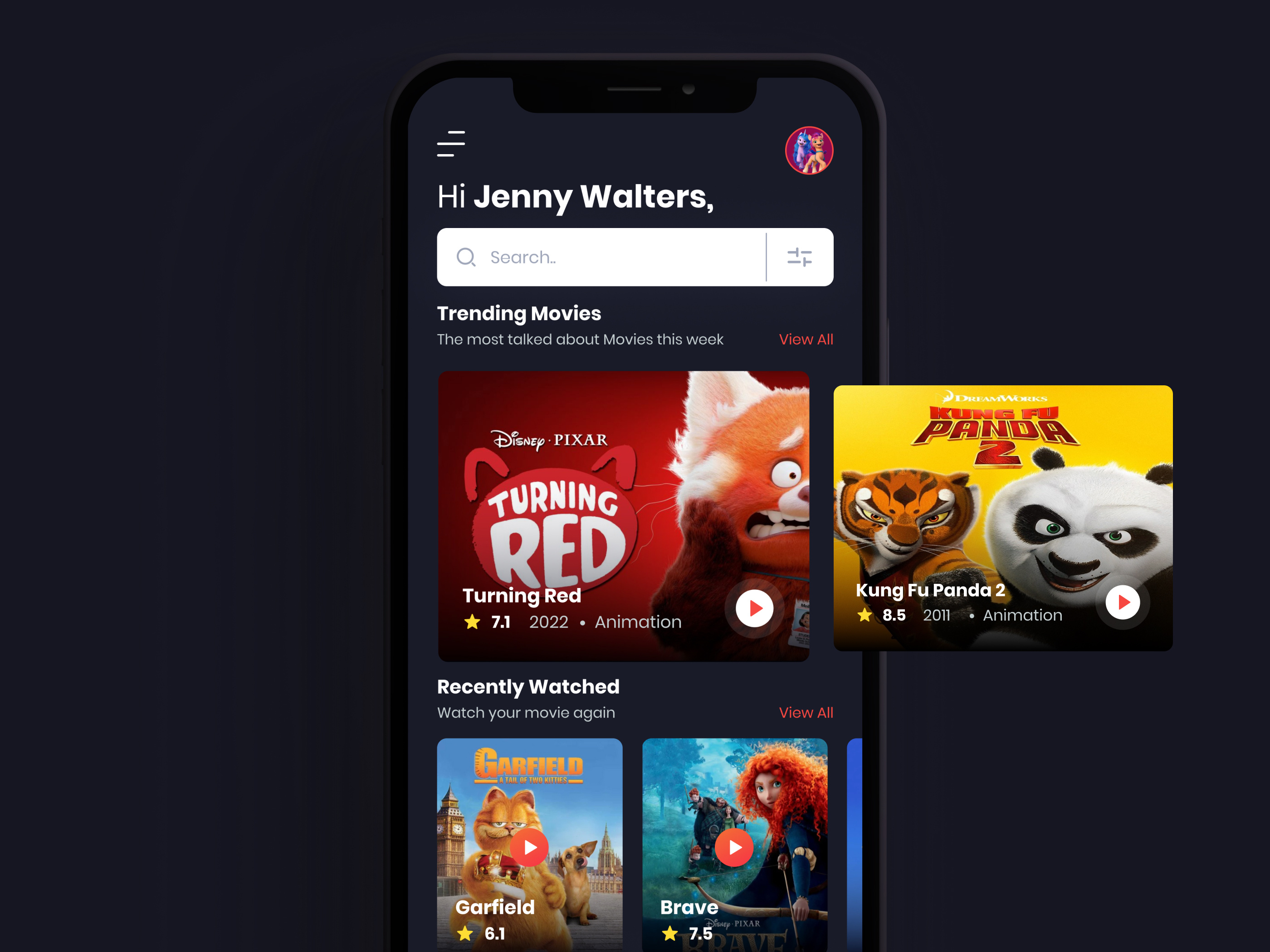 Streaming Service 🎥 Profile Switching animation case study film flow diagram movie profile ui ux wireframes
