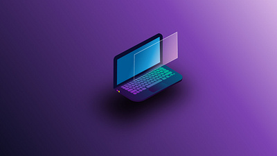 Isometric computer (graphic design) cartoon computer graphicdesign illustration isometric isometry laptop purple trend trendy vector