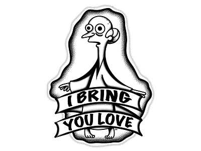 Mr Burns: I Bring You Love animation anniversary anniversarygifts anniversarygiftsonline design digital art digital illustration disney film illustration love mr burns procreate procreate app simpsons tattoo design tv valentines day card