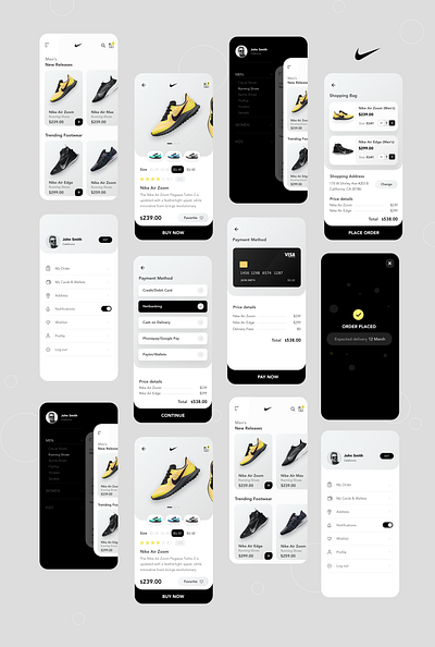 Nike Mobile App mobile app design mobile application design mobile design mobile ui design nike nike air nike air max nike running nike sb nike shoes