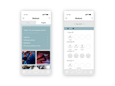 Workout Tracker 2d design adobe xd daily 100 challenge daily ui dailyui design ui uidesign ux workout tracker