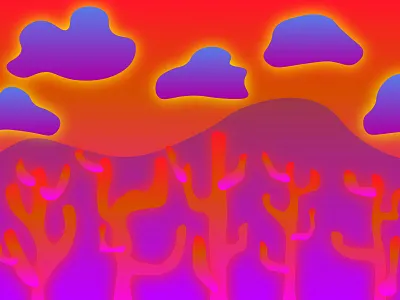 desert cactus clouds design graphic illustration illustrations illustrator landscape illustration mountains stayhome