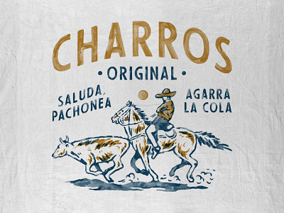 Charros Original badge design badges branding handdrawn horse illustration t shirt design vintage vintage badge vintage design western