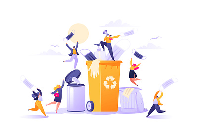 Quarantine End adobe illustrator cartoon character character design concept end epidemic finish flat flu illustration people prevention protection quarantine recycling respiratory sanitary sanitizer vector