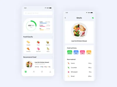 Food data app food data gradient ui ux 插图