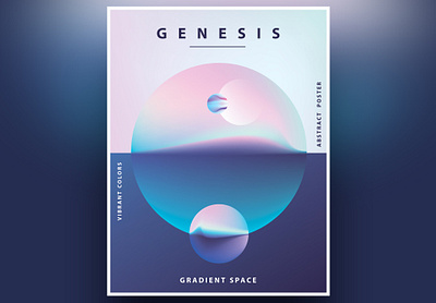 Genesis Poster Templates abstract colorful design geometric gradient illustration landscape minimalism poster design space template vector