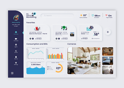 Daily UI #021 - Home Monitoring Dashboard analytics chart app chart daily 100 challenge dailyui dashboard design home monitoring dashboard ui ui design ux uxdesign