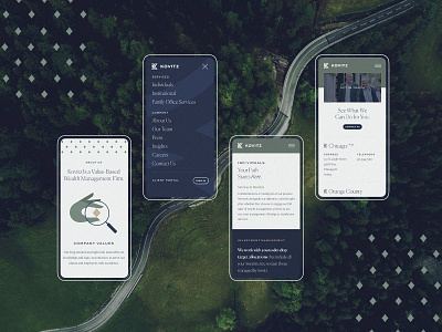 Kovitz Mobile Screens finance guidance mobile responsive wealth management web
