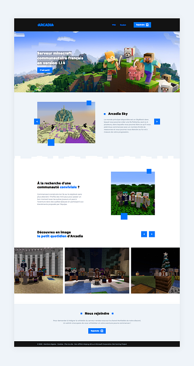 Private Server Minecraft Home page adobe xd gaming home page minecraft webdesign