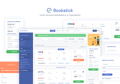 Bookatick Ticket Booking UI Dashboard admin panel admin template dashboard dashboard ui ticket travel ui kit uiux