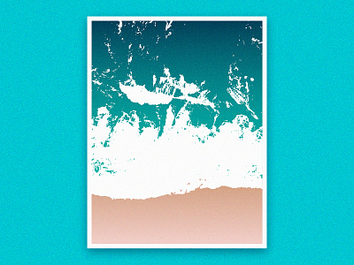 Minimal Beach aesthetic beach frame gradient gradient design grain illustration minimal nature ocean poster wave