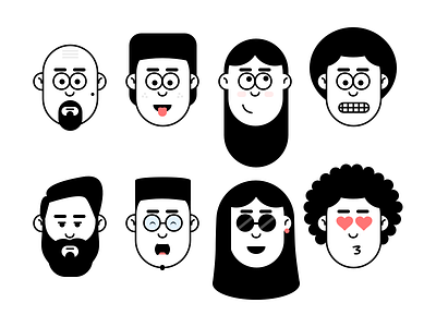 Faces face illustraion