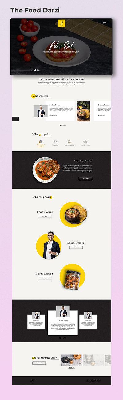 K1600 the food darzi branding design illustration illustrator logo minimal typography vector web website