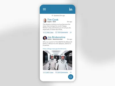 Daily UI 047 - Activity Feed activity feed linkedin social