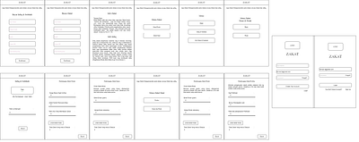 Wireframe - Zakat Samarinda Mobile App v.1 mobile app mobile design ui ux wireframe