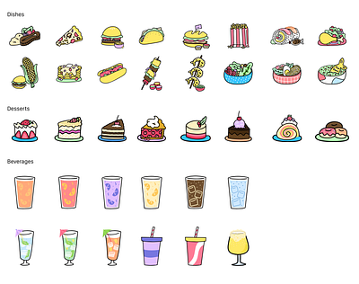 The Munchies collection for Blush.Design beer blushdesign burger cakes cherrycake chocolate food food and drink food app food illustration foodie pancakes pizza popcorn ramen sandwich soup sushi taco tempura