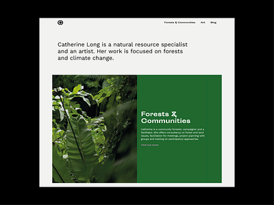 catherine-long.co.uk climate change environment forest green grey minimal portfolio portfolio site typogaphy ui webdesign website