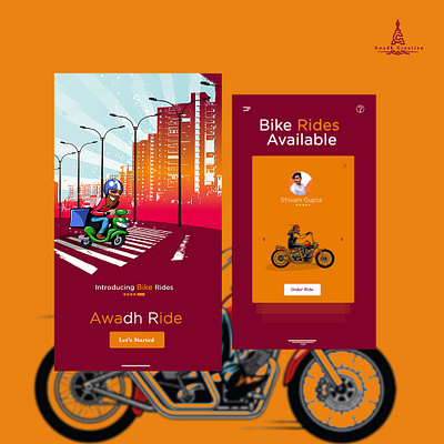 Bike Ride App UI app branding design illustration illustrator logo ui ux vector web