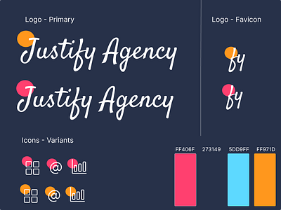 Dark Version - Justify Agency branding design fresh logo design typography ui kit