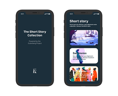 The Short Story APP app apple design illustration ios swift type ui ux