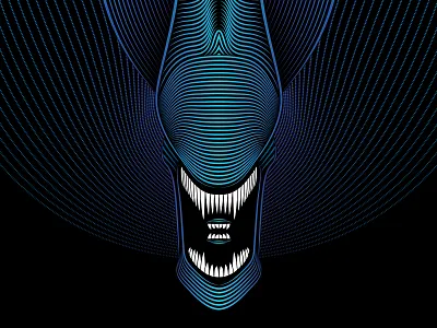 Aliens Tribute adobe illustrator facehugger illustration lineart lines sci fi scifi space vector xenomorph