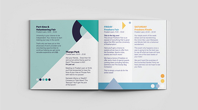 Roehampton Students’ Union Freshers Week 2019 booklet branding brochure freshers graphic design programme students union university