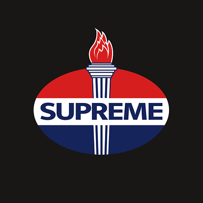 Supreme x Standard Oil adobe adobe illustrator amoco illustration illustrator logo logodesign standard oil supreme